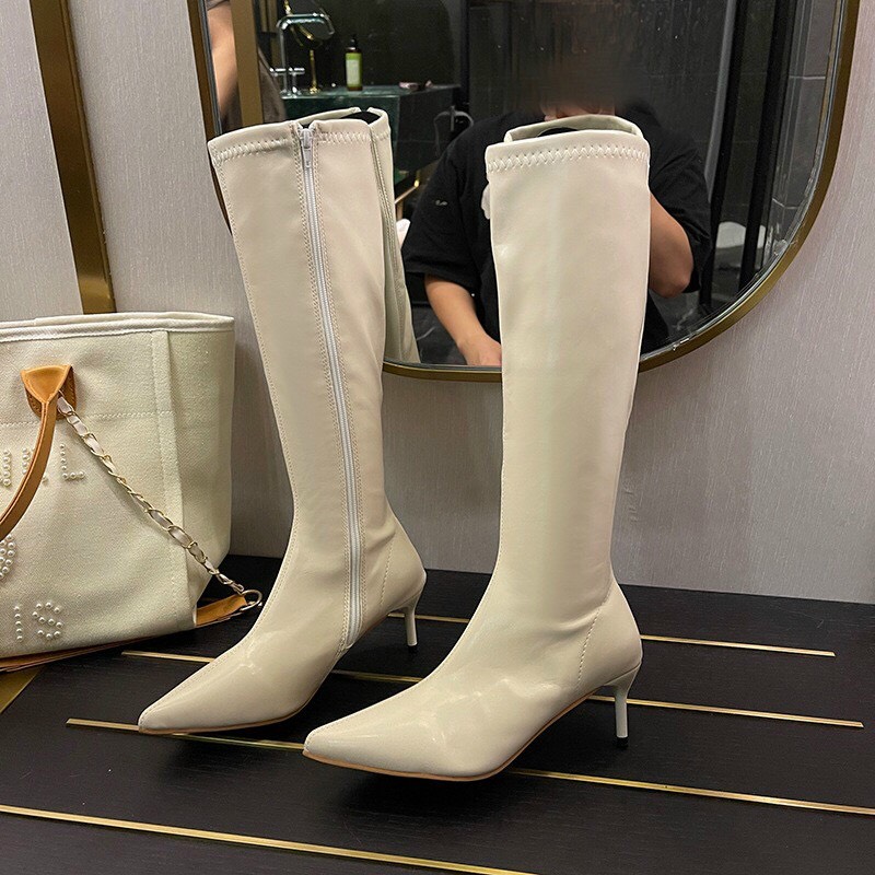 [Ảnh thật] Bốt/Boots Đùi Gót Nhọn 6p Khoá Cạnh Cao Cấp – SuBim.Store (Mã 2019)