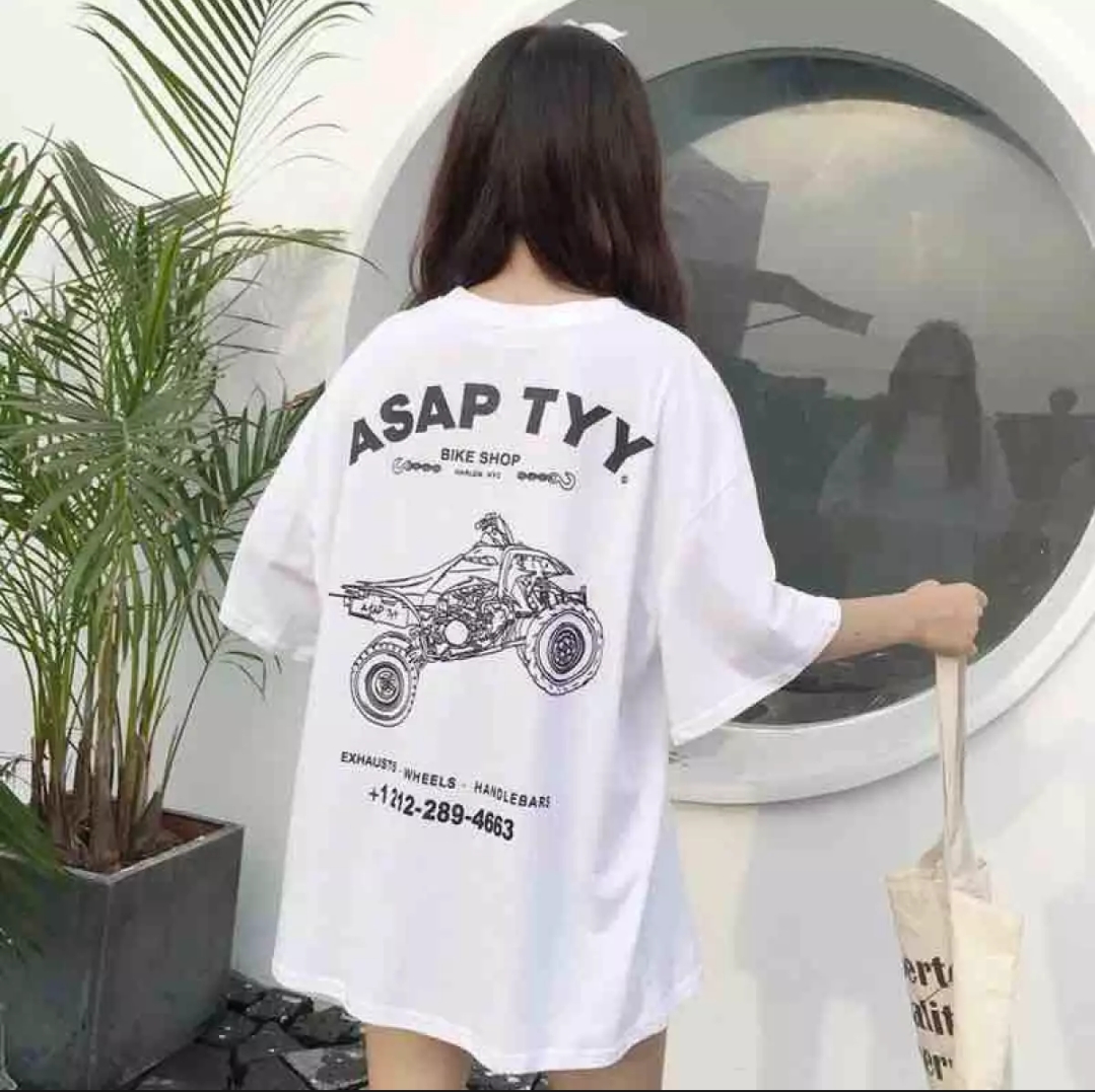 Áo thun nam Hàn Quốc form rộng in hình ASAPP TYY độc lạ vải dày mịn mát