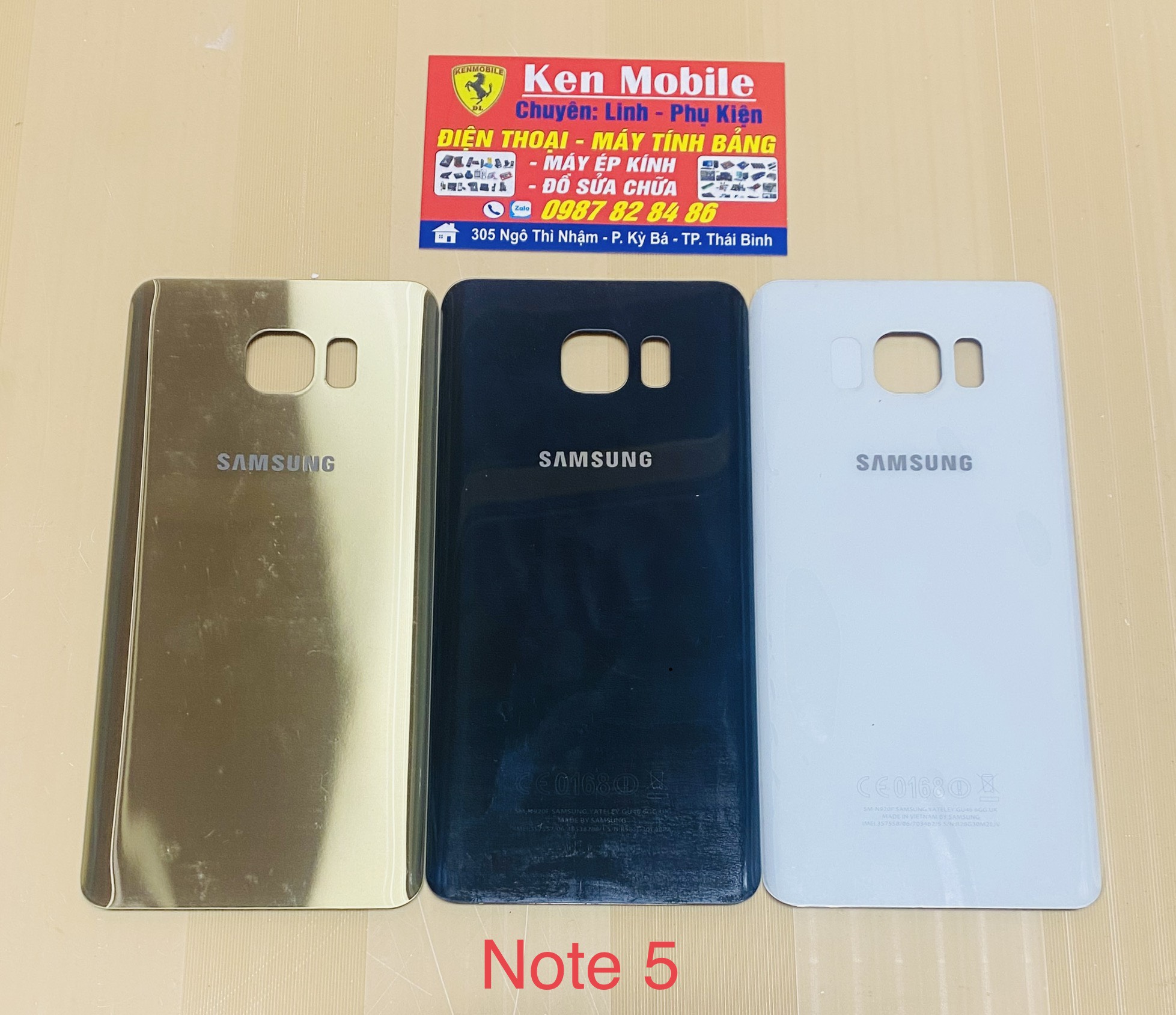 Nắp lưng thay thế cho samsung note 5, loại zin