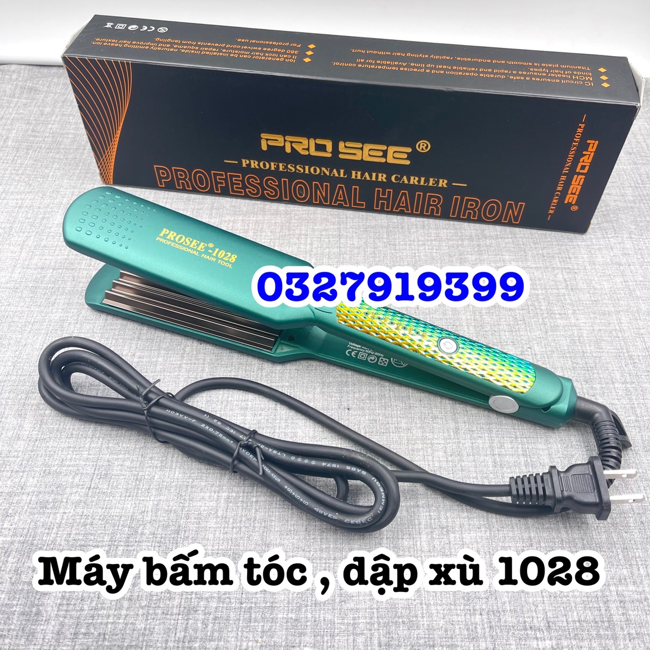 Prosee Máy Bấm Tóc Bản Lớn Cao Cấp PROSEE 1028 - 5 Răng Ceramic An Toàn Nhiệt Độ 100-230 Độ, Chất Liệu Hợp Kim, Đèn Báo Nhiệt, Kích Thước 4.5x11cm