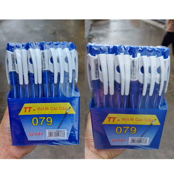 Combo 100 cây bút bi cao cấp mực xanh ngòi 0.7mm tt-079 dragon