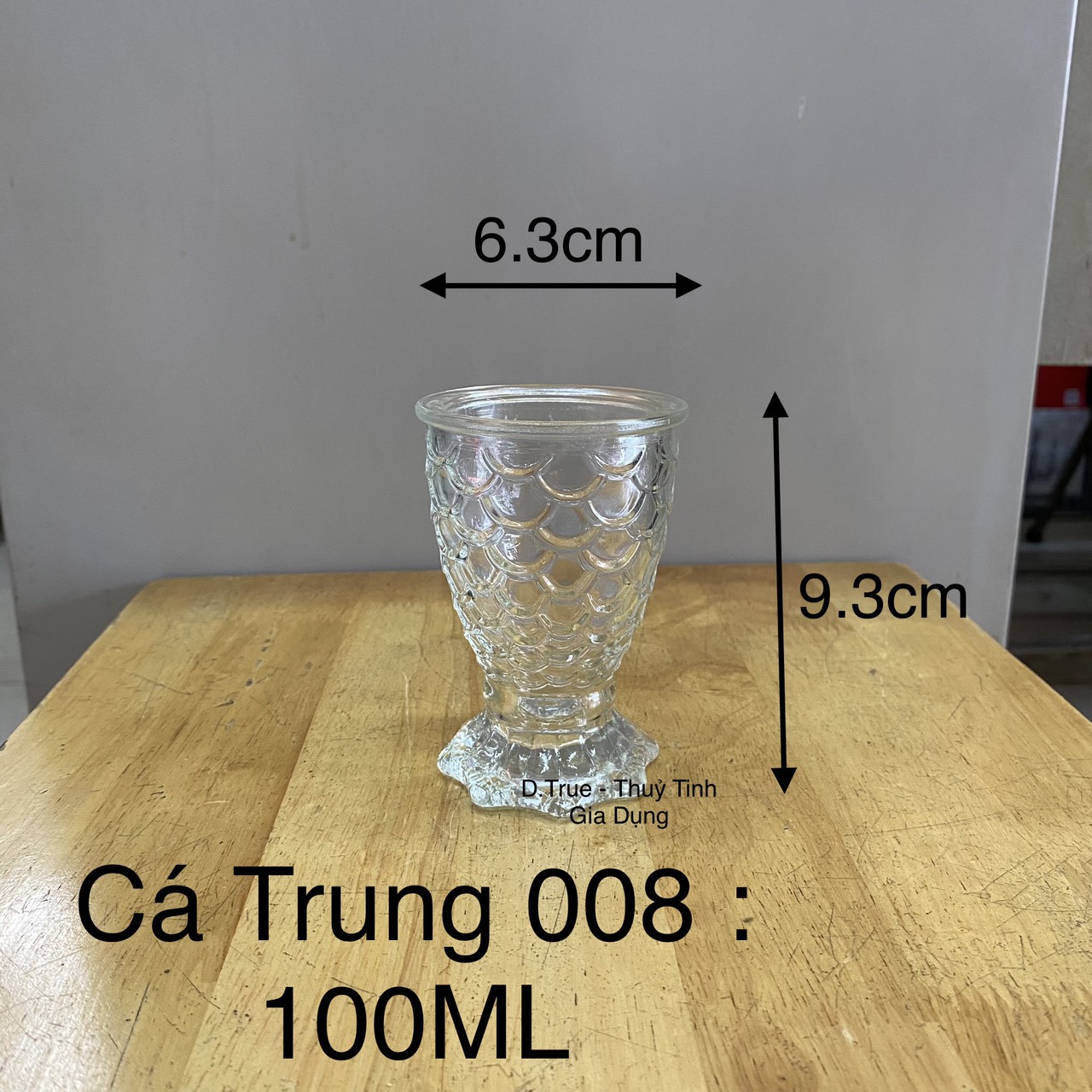[Ly Đèn Cầy / Ly Đựng Nến] Hộp 12 Ly Cá 008 (100ML) Thủy Tinh