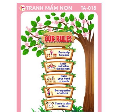 Decal nội quy lớp tiếng anh - ta-018