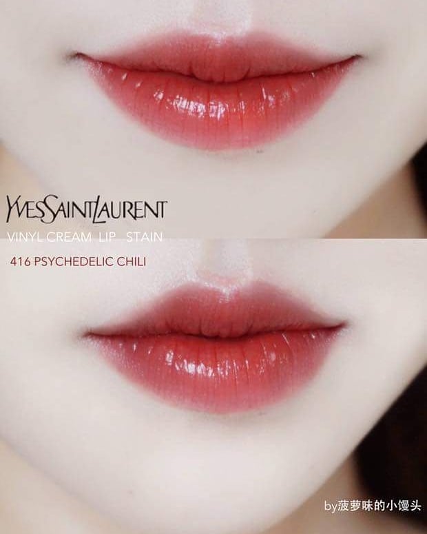 Son Kem YSL 416 Đỏ Đất Psychedelic Chil Vibes Vinyl Cream
