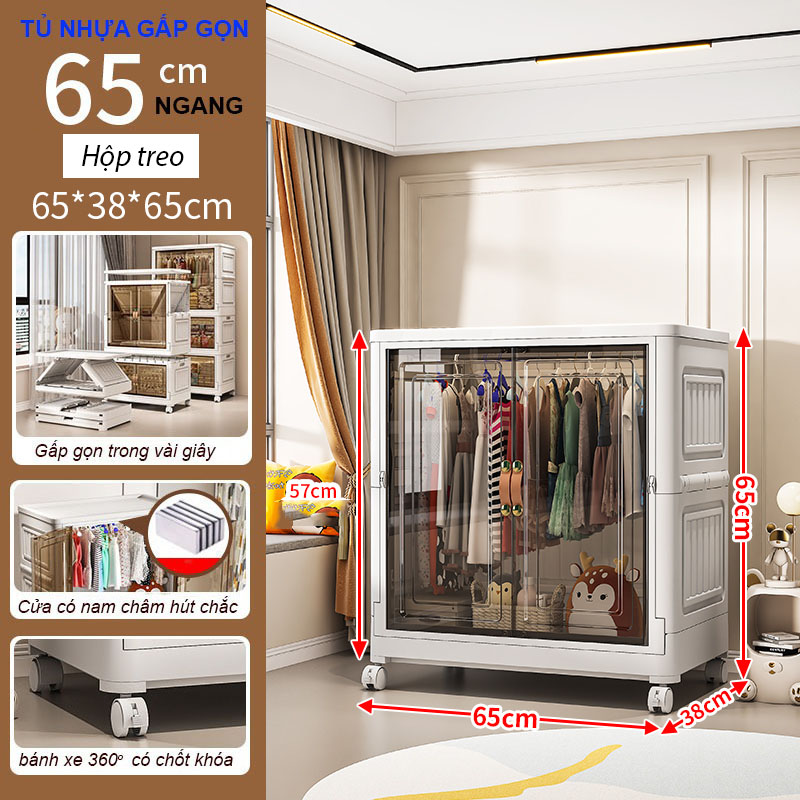 Tủ nhựa gấp gọn cao cấp nhiều ngắn- gấp đựng đồ,quần áo thông minh tiết kiệm không gian, tháo lắp dễ dàng