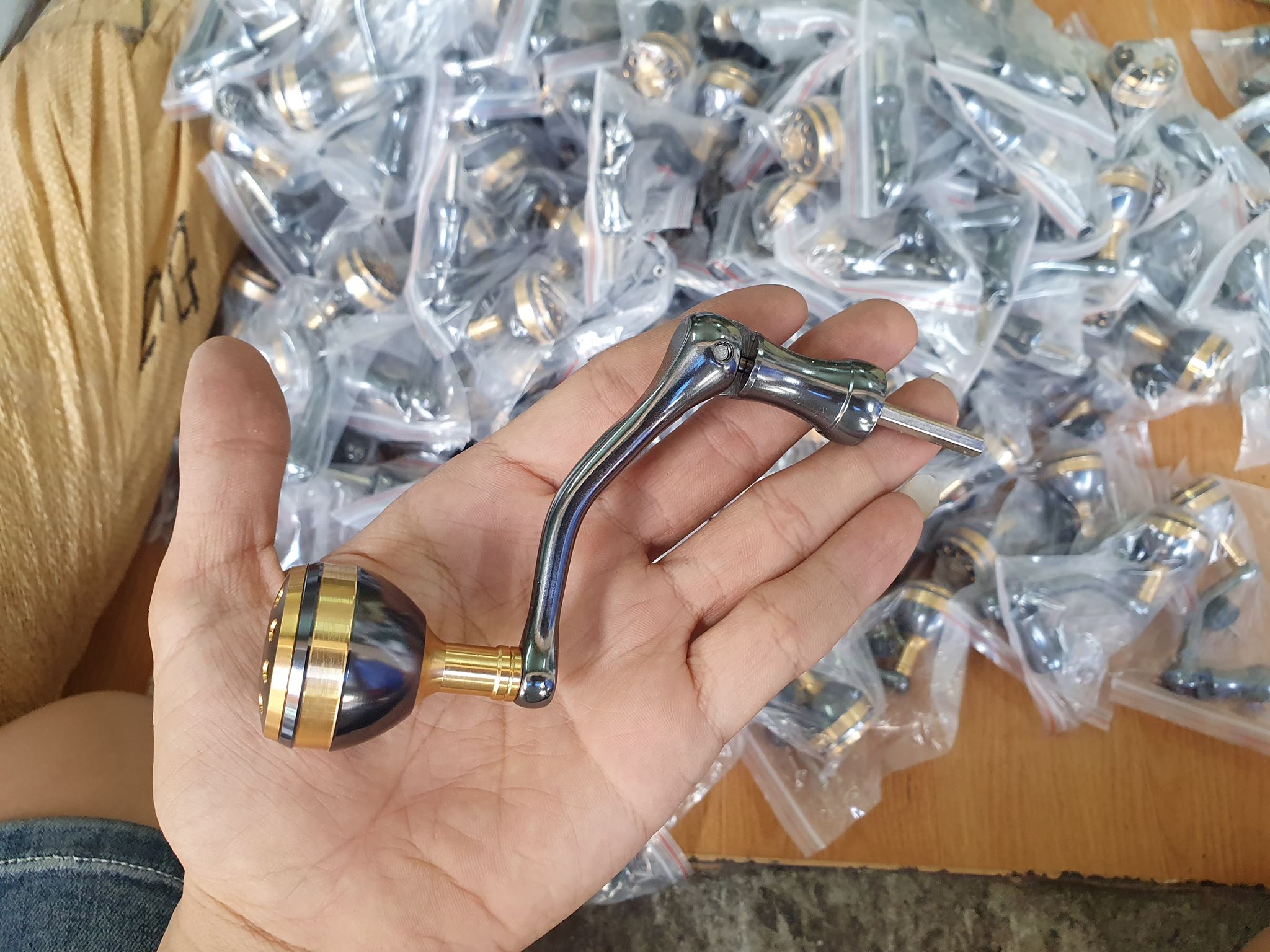 [HOT] Tay quay núm tròn INOX hàng full kim loại phù hợp máy 3000 tới 7000 - ĐỒ CÂU CÁ ĐỨC NGUYÊN