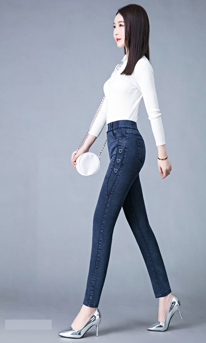 Quần legging nữ LAMODE phối trái tim thêu QJF004