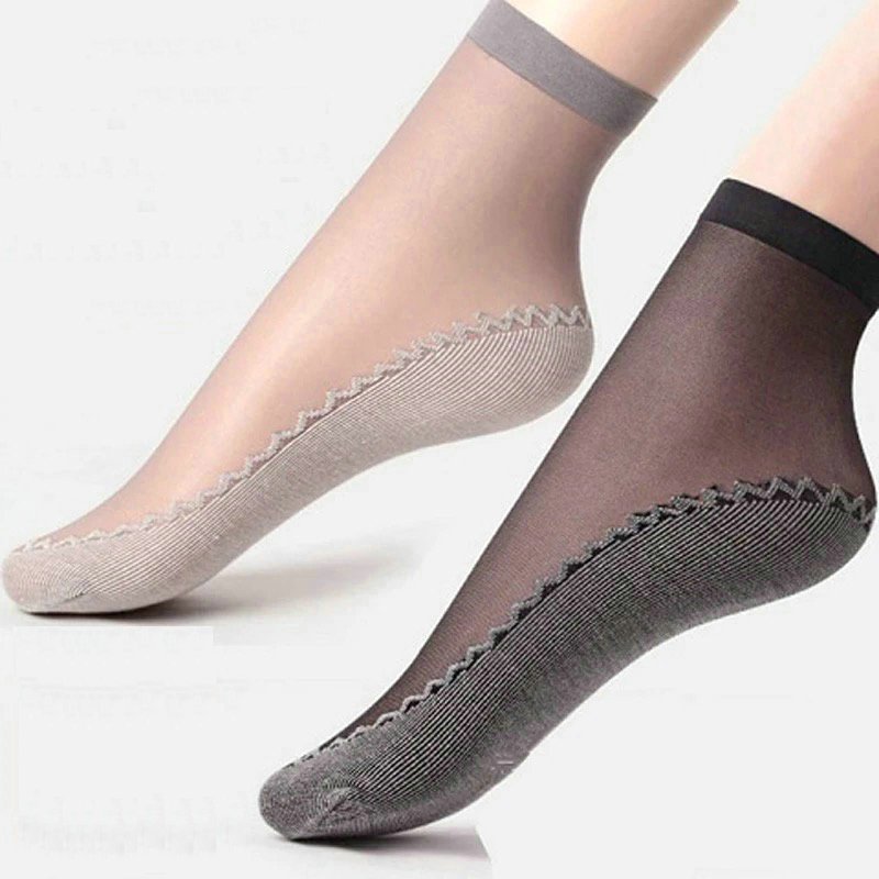 sỉ 10 đôi tất siêu mỏng chống trơn dành cho nữ
