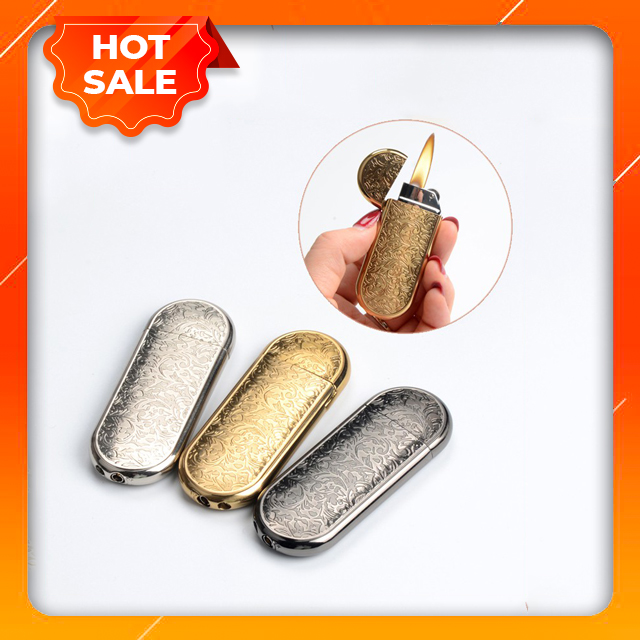 Hột Quẹt Bật Lửa Gas Đá Lửa Ngọn Hoa Văn