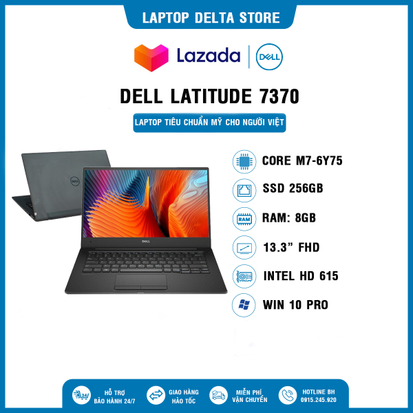 Laptop Cũ [HÀNG USA NHẬP NGUYÊN BẢN] Dell Latitude 7370 M7- 6Y75/ Ram 8GB /SSD 256GB/ 13.3″ FHD, Win 10 Pro Bản quyền vĩnh viễn, Cam kết sản phẩm đúng mô tả, Chất lượng đảm bảo, Bảo hành đầy đủ, Hỗ trợ trọn đời máy