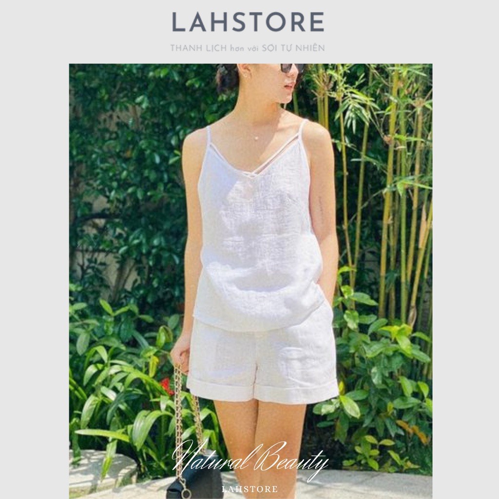Áo hai dây linen SLINEN vải linen tưng nhiều màu