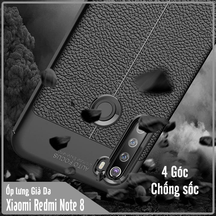 Ốp lưng cho Xiaomi Redmi Note 8 Giả da chống sốc Auto Focus