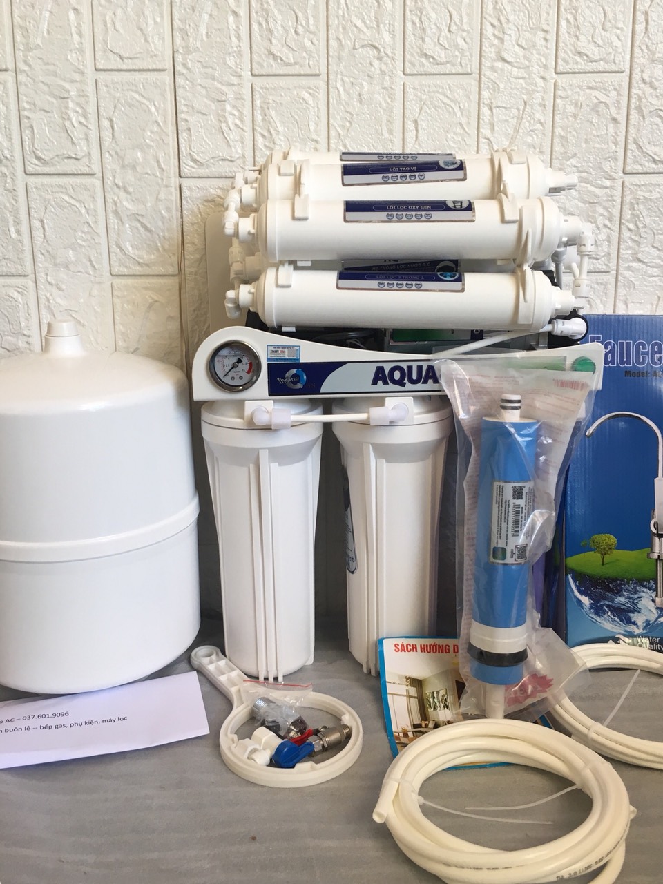 Máy lọc nước aqua 9, 10, 11 cấp lọc không vỏ tủ có đồng hồ đo áp cao cấp
