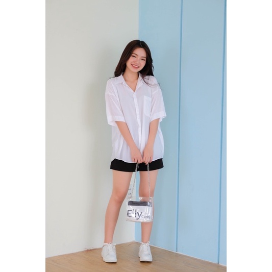 Áo sơmi tay ngắn kate lụa Ellyclothing
