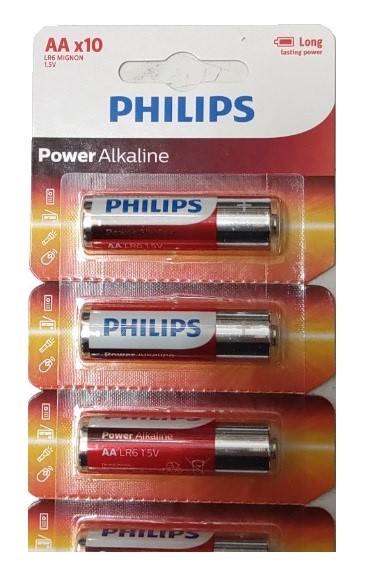 [HCM]Vỉ 10 viên Pin AA Alkaline Philips LR6P10TS