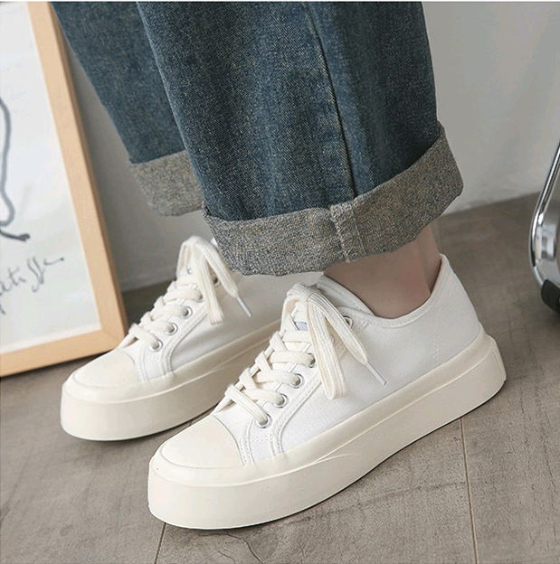 [ Mẫu Mới 2025 ] Giày Vải Độn Đế 4cm màu Trắng Siêu Siêu HOT
