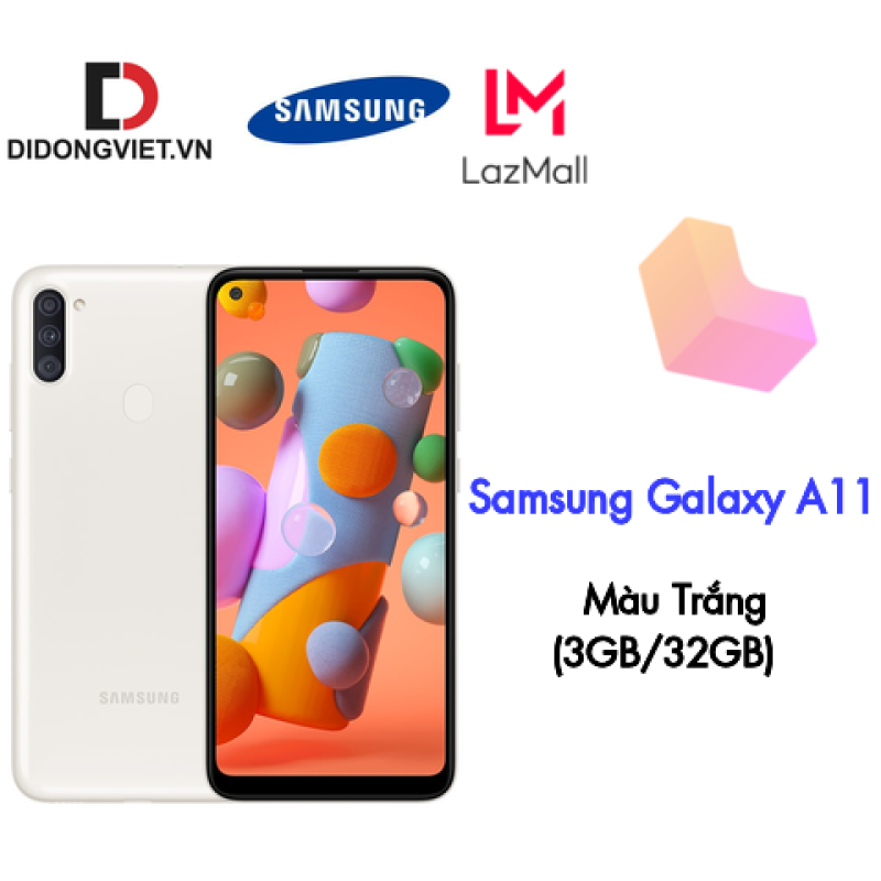 Điện thoại Samsung Galaxy A11 (3GB/32GB) - Hàng chính hãng, CTY - Màn hình tràn viền 6.4 HD+, Pin 4000mAh, cảm biến vân tay.
