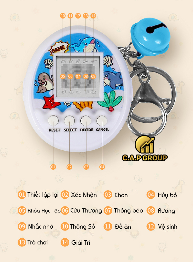 Đồ chơi Máy nuôi thú cưng ảo điện tử mini ngày xưa trò chơi Game Gà ảo