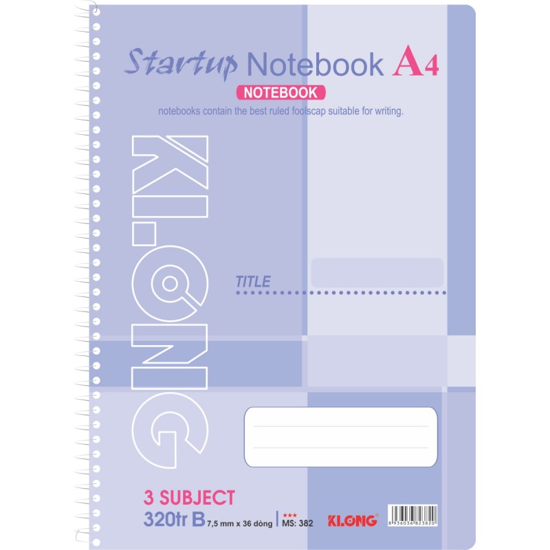 Sổ lò xo A4 - 320 trang; Klong 382