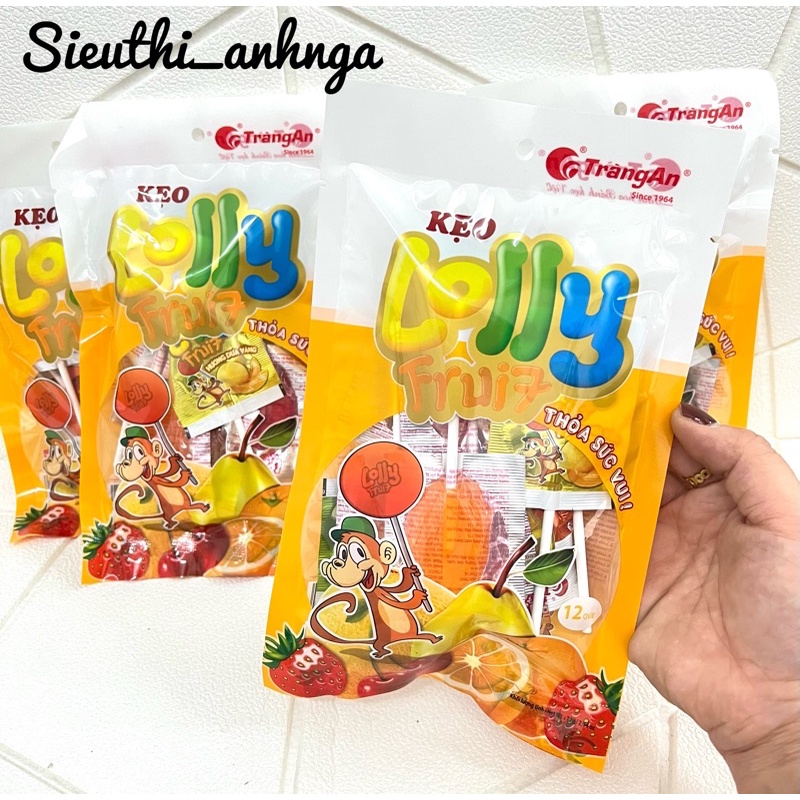 Kẹo Mút Lolly Fruit Tràng An Gói 12 Que.