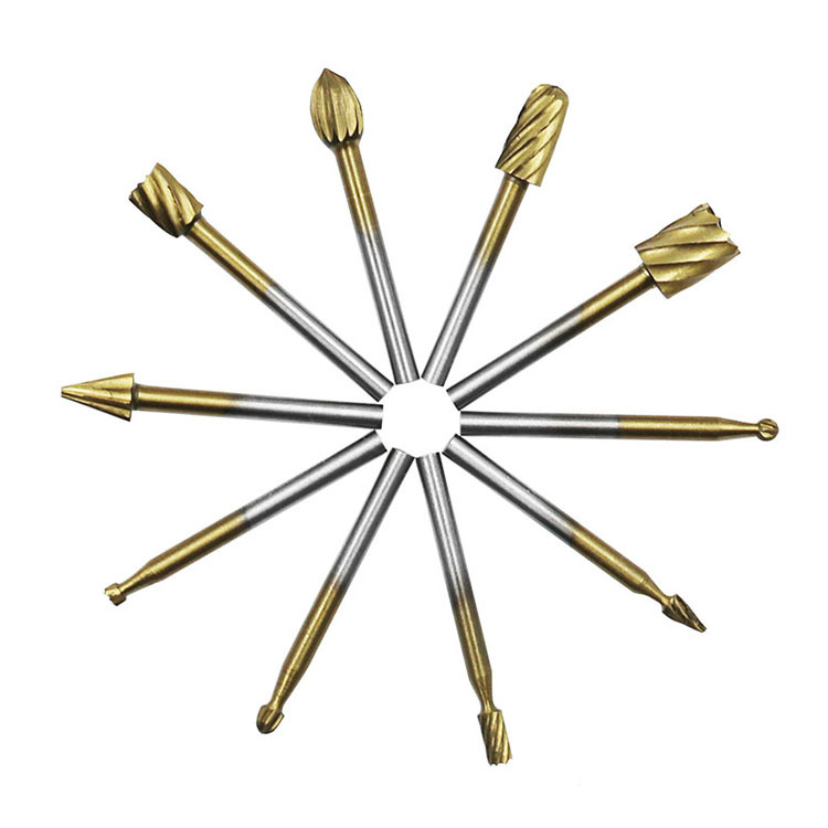 Bộ 10 đầu mũi phay mài khắc làm lũa gỗ đa năng - Mủi doa mài lũa mini cán 3mm