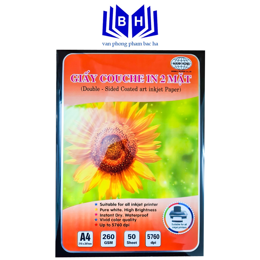Giấy in ảnh couche bóng 2 mặt định lượng 260gms khổ a3-a4 bóng đẹp sử dụng trong in ảnh kĩ thuật số ảnh gia đình
