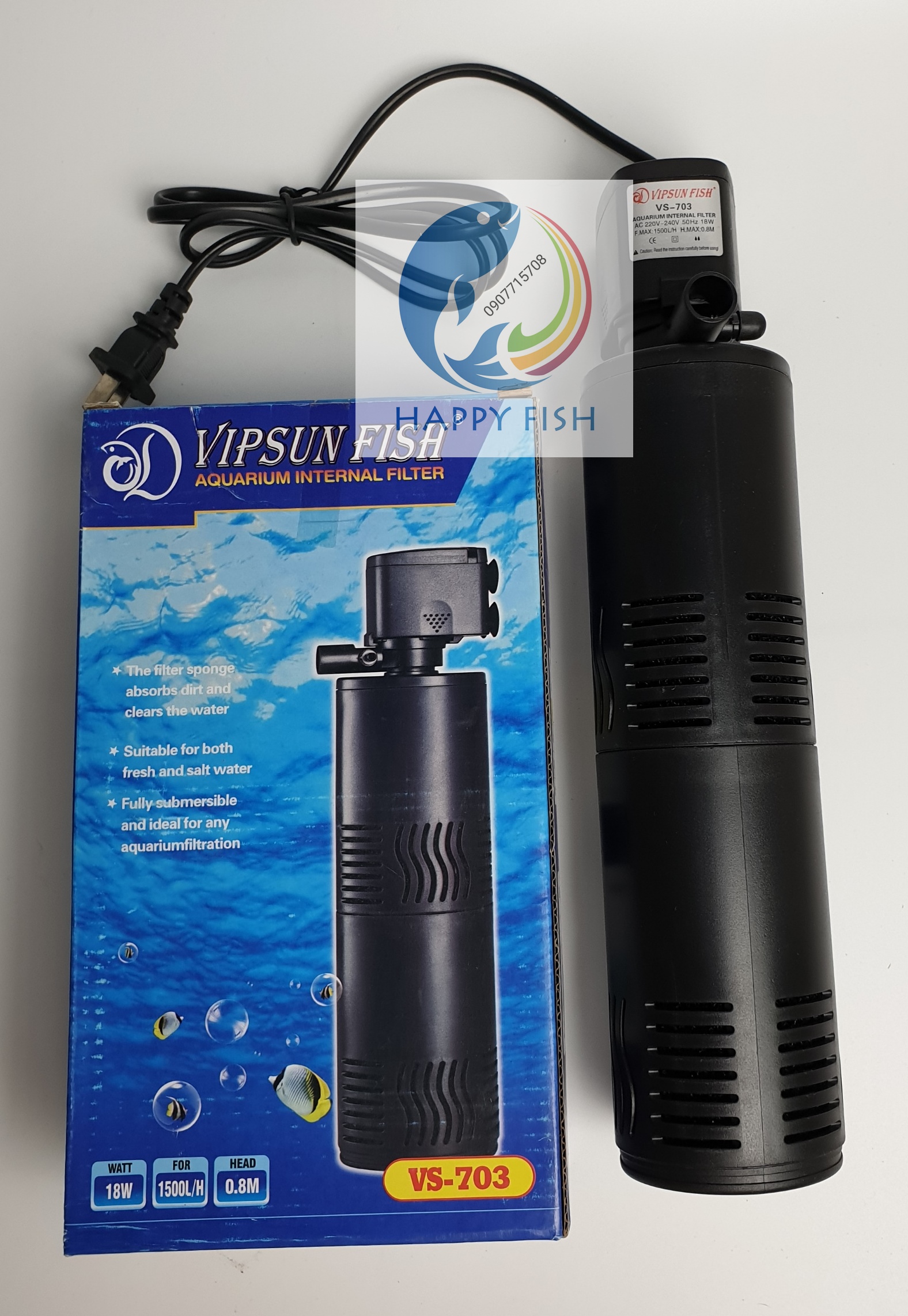 Lọc đứng Vipsun Vs-703 lọc nước và tạo oxy cho hồ cá