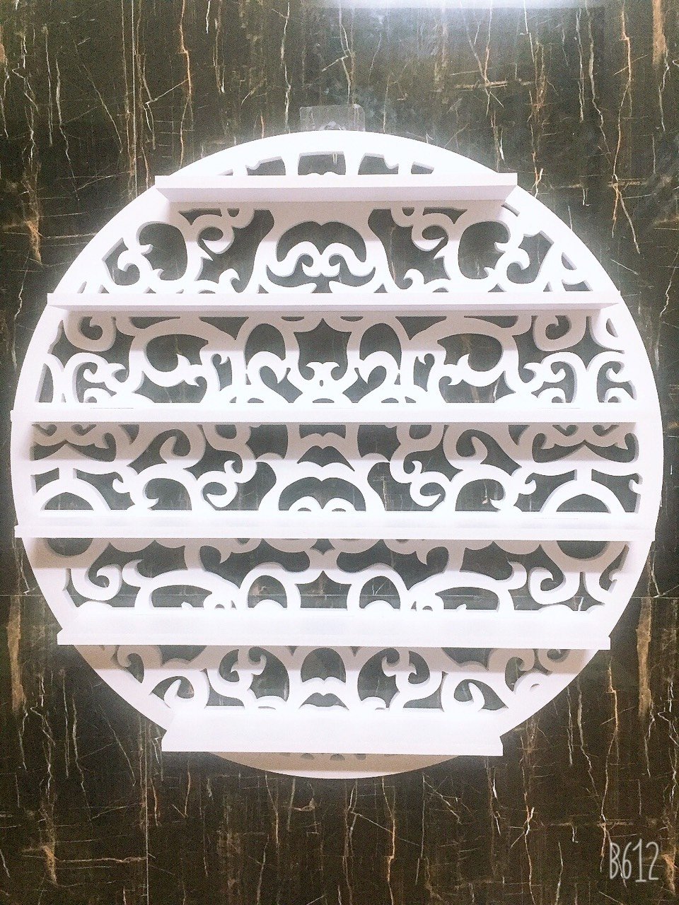 KỆ TRÒN họa tiết ĐỂ SƠN (nail) - trang trí phòng nail, spa