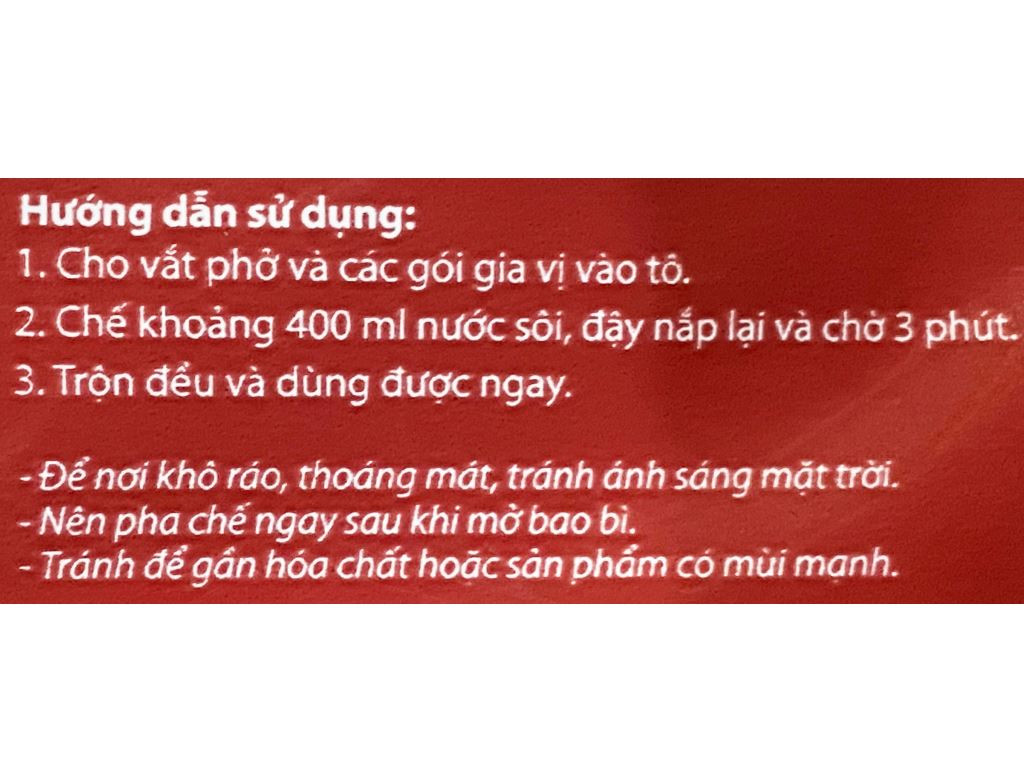 phở bò Cung Đình Hà Nội 68g
