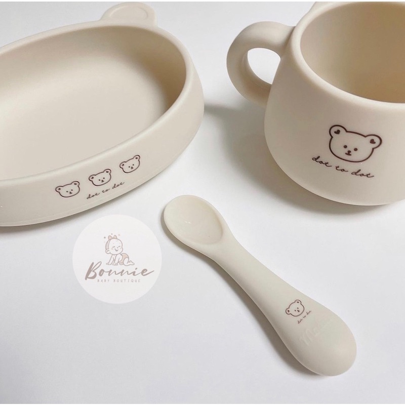 🐻 Set ăn dặm silicon cao cấp Gấu Dottodot x Bluemama