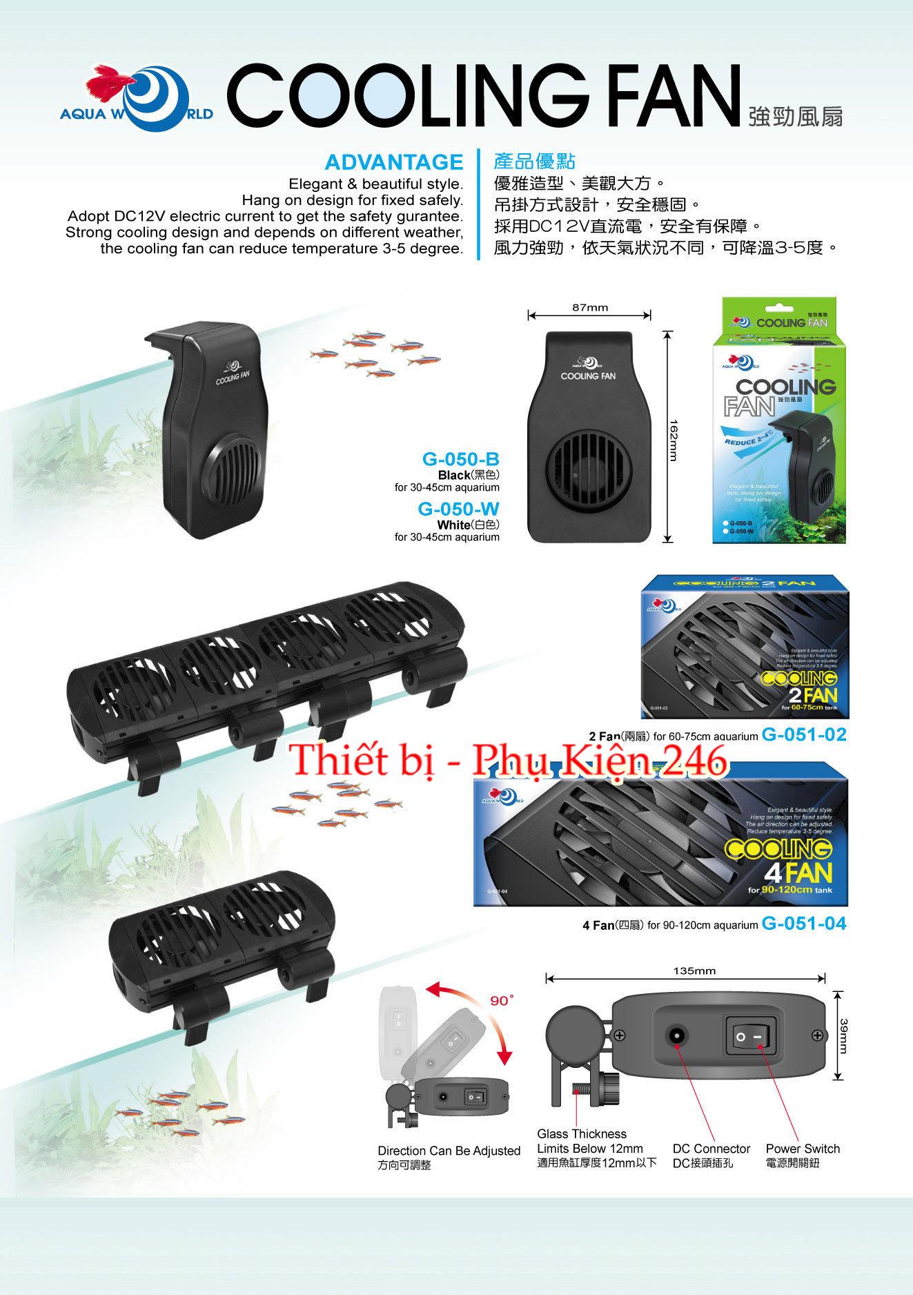 Quạt làm mát hồ cá cooling fan