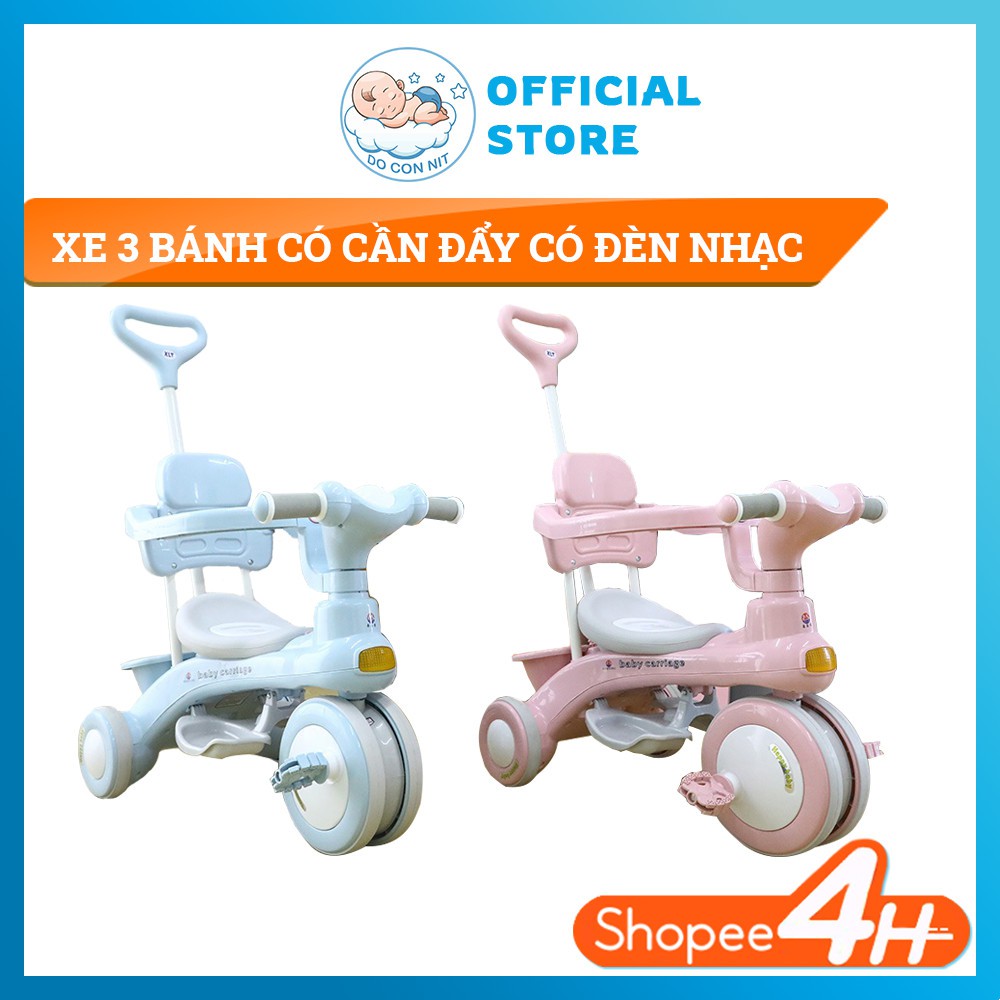 Xe đẩy 3 bánh Cho bé CÓ CẦN ĐẨY PHÁT NHẠC 618