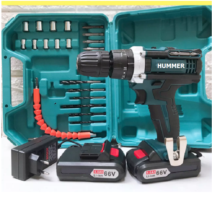 Máy khoan pin HUMMER 66VV, máy khoan bê tông dùng pin - bảo hành 12 tháng