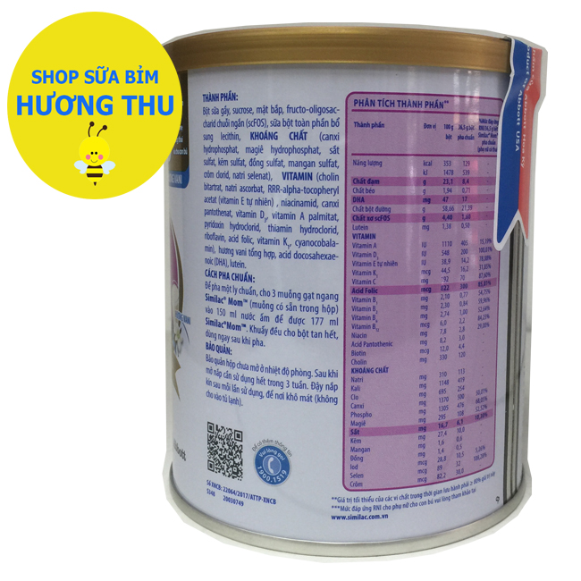 Sữa bột Similac mom hương vani lon 400g (cho Bà Mẹ mang thai và cho con bú)