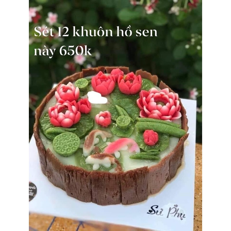 Combo 12 khuôn sen hoa thái+cá koi