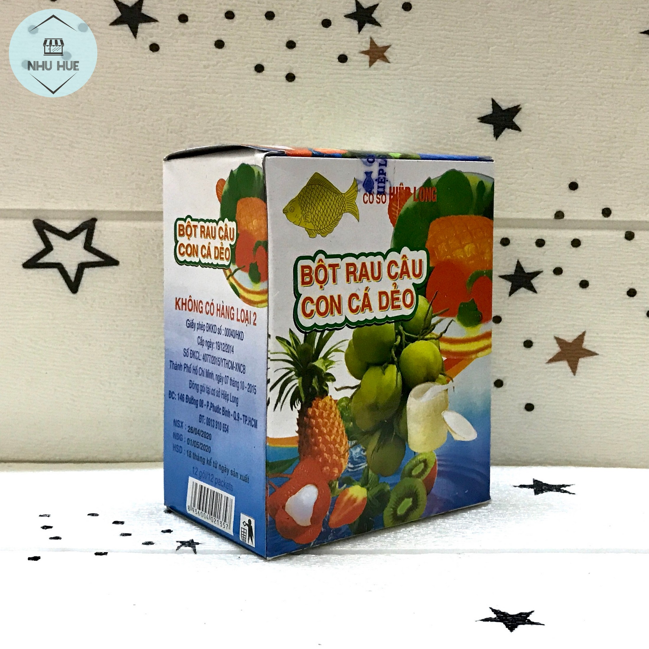 Bột rau câu Con Cá Dẻo (hộp 12 gói x 10g)