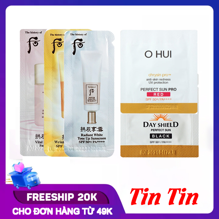 [HỖ TRỢ SHIP 20K CHO ĐH 49K][ĐỒNG GIÁ – MIX ĐỦ LOẠI] Combo 5 Gói Sample Dùng Thử Kem Chống Nắng Whoo – Ohui – Sum