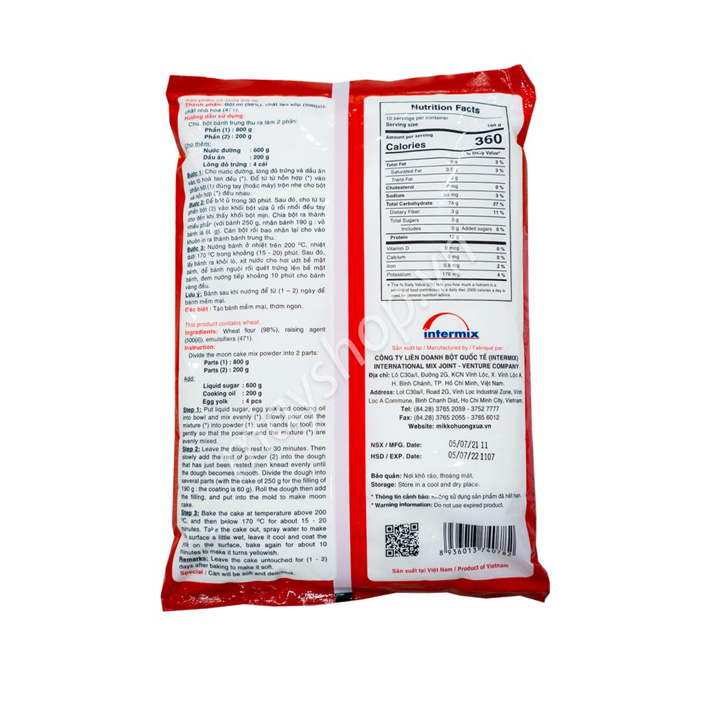 Bột vỏ bánh NƯỚNG trung thu Mikko (1kg)