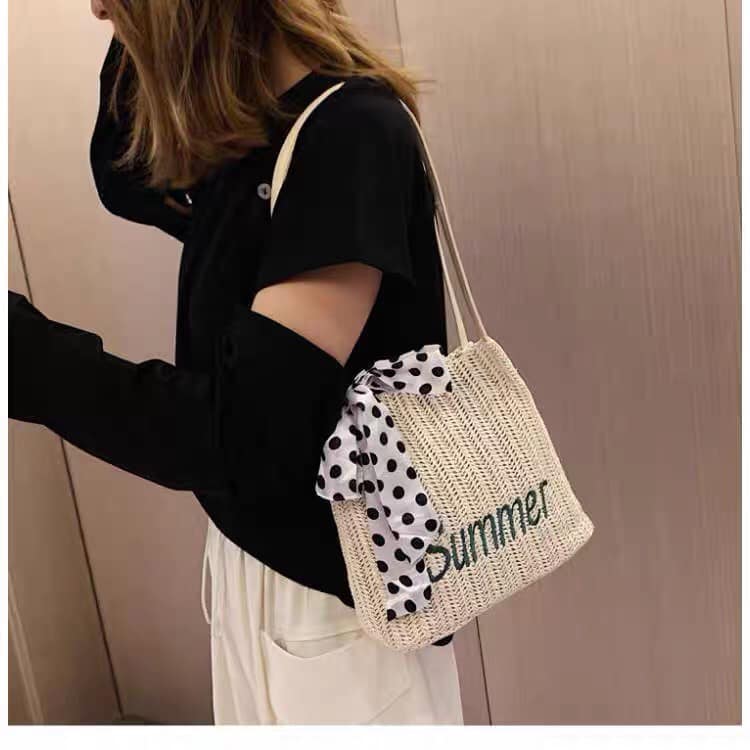 Túi cói SUMMER phong cách vintage siêu hót
