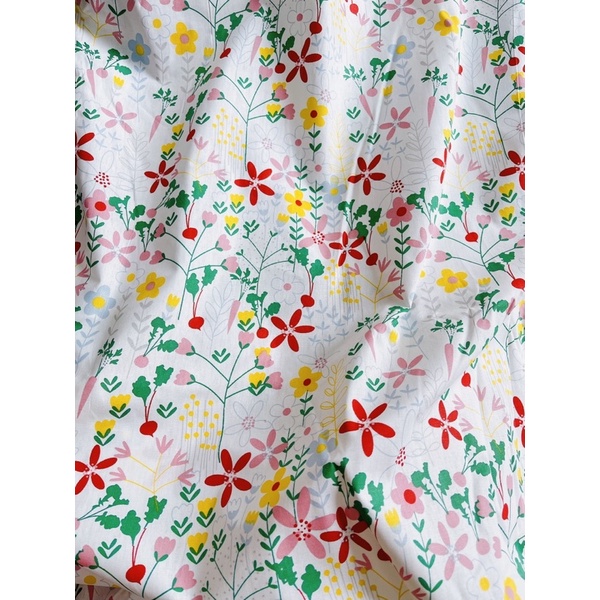 vải thô cotton mềm mát cà rốt trắng