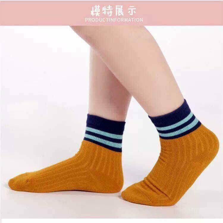 Sét 10 đôi Tất gân cao cổ/ tất sporty cho bé