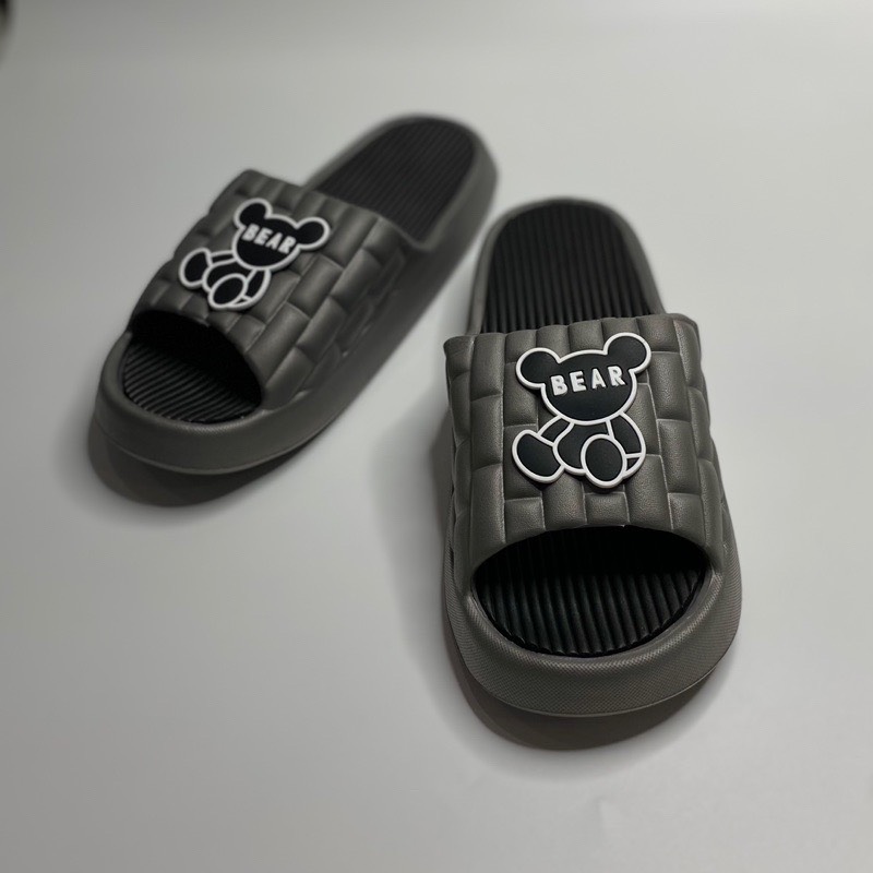 DÉP BÁNH MÌ Nam Nữ QUAI NGANG SIÊU NHẸ UNISEX HÌNH GẤU BEAR ĐÚC NGUYÊN KHỐI
