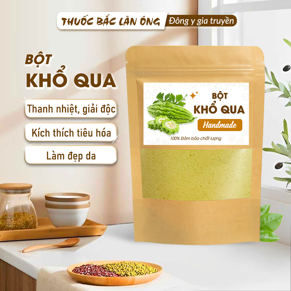 Bột khổ qua 200g, bột mướp đắng rừng, nguyên chất, hỗ trợ giảm mụn, ngừa tiểu đường, detox, giảm cân
