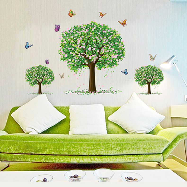 Decal dán tường 3 cây xanh