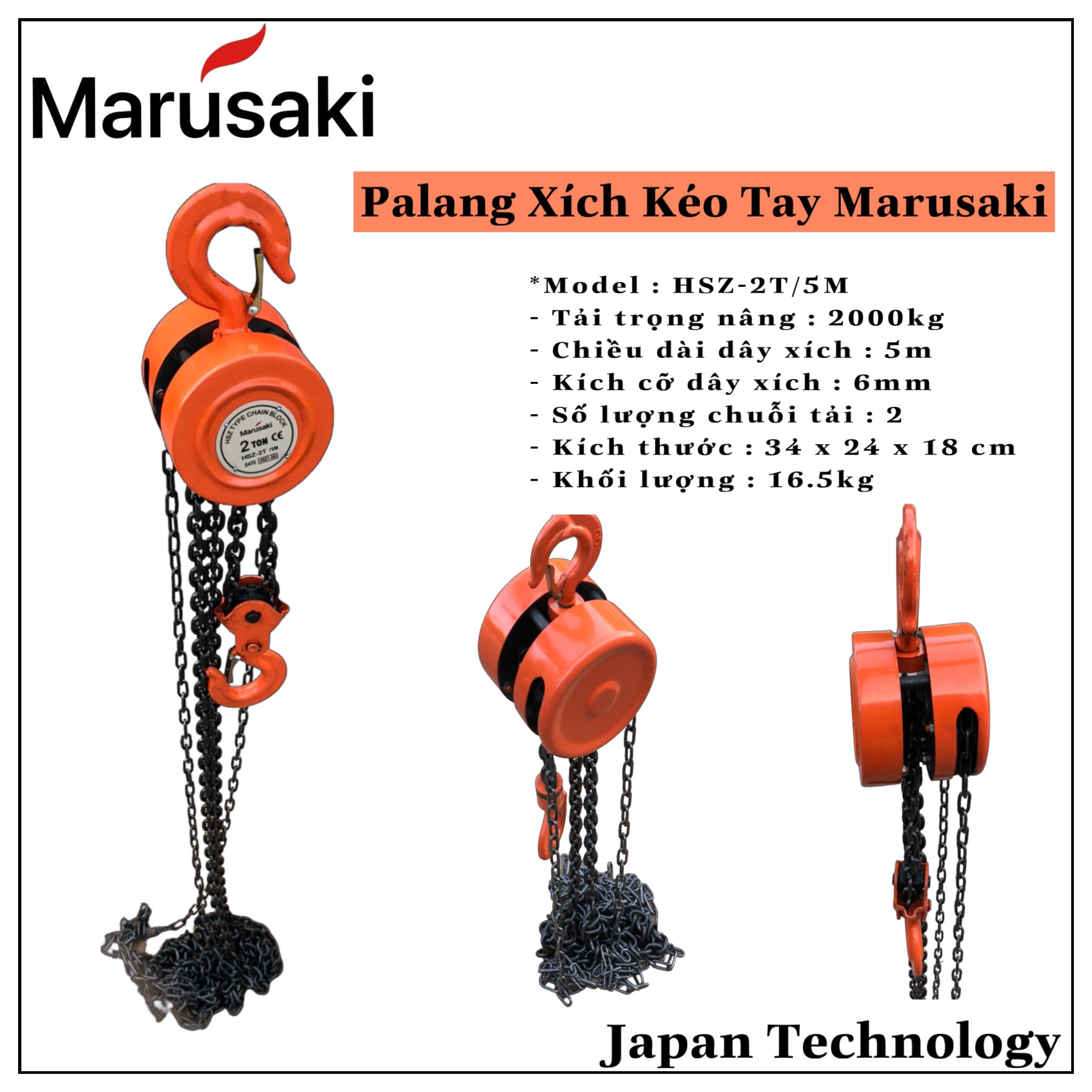 Palang Xích Marusaki HSZ 2T-3M/5M
