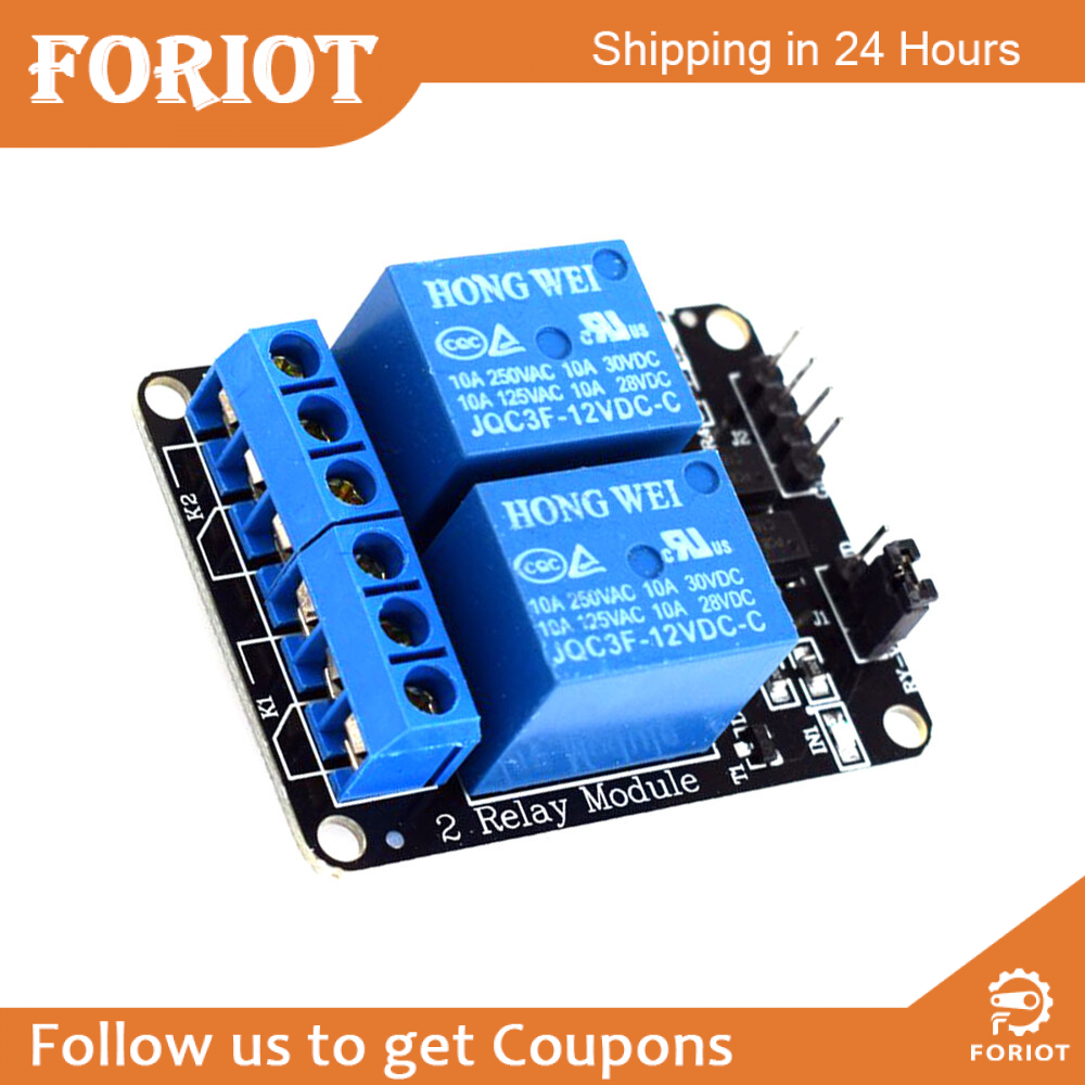 Foriot Relay Module 12V/24V Relay Board 1 Channel /2 Channel with Optocoupler Isolation Support Low Level Trigger