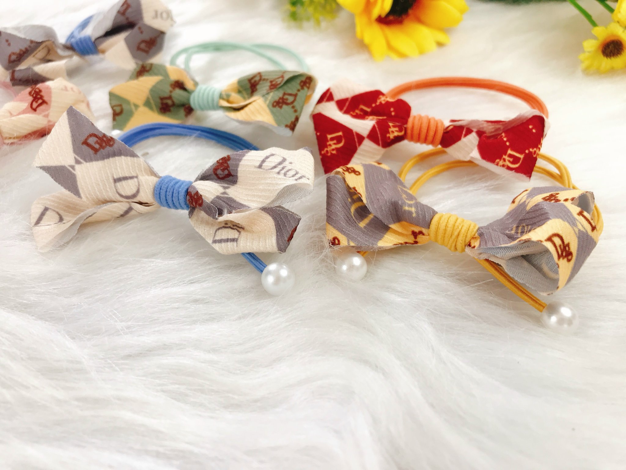 set 2 cột tóc nơ có ngọc ( ngẫu nhiên)