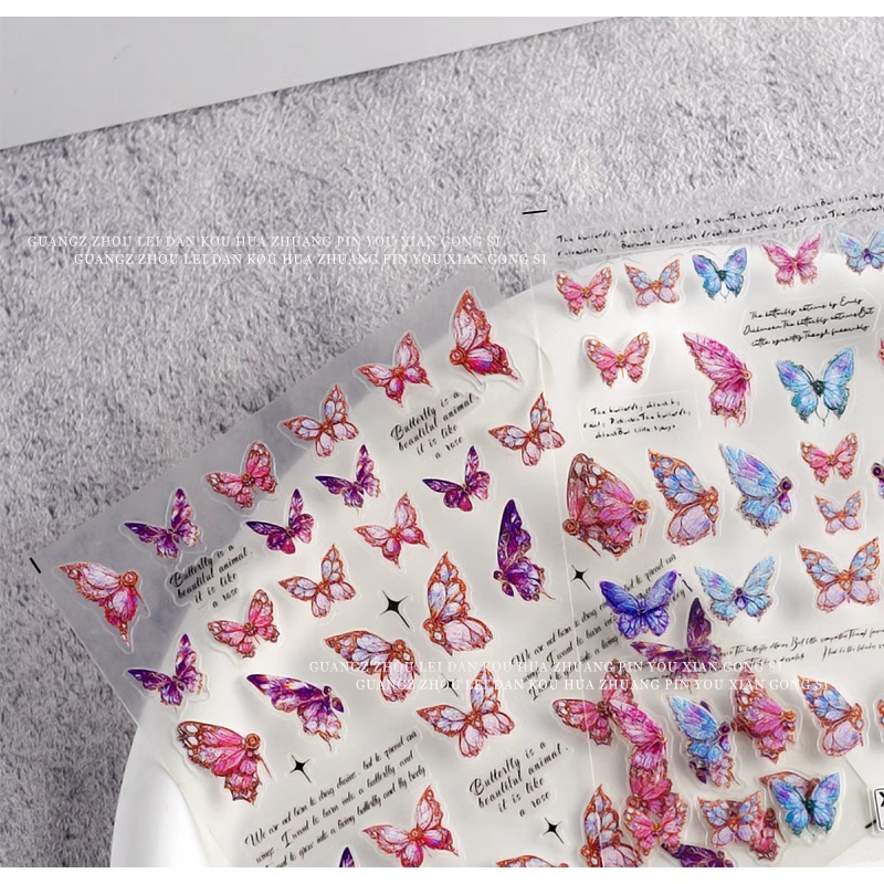 Sticker Lụa 3D Bướm Sắc Nét | Hình Dán Móng Tay XY-1027 1033