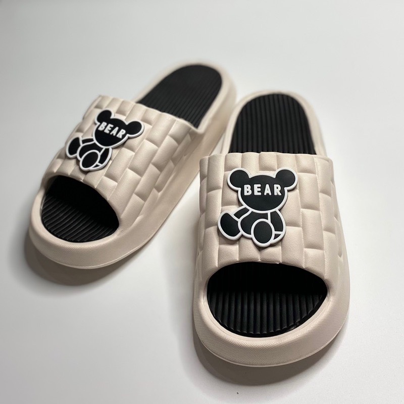 DÉP BÁNH MÌ Nam Nữ QUAI NGANG SIÊU NHẸ UNISEX HÌNH GẤU BEAR ĐÚC NGUYÊN KHỐI