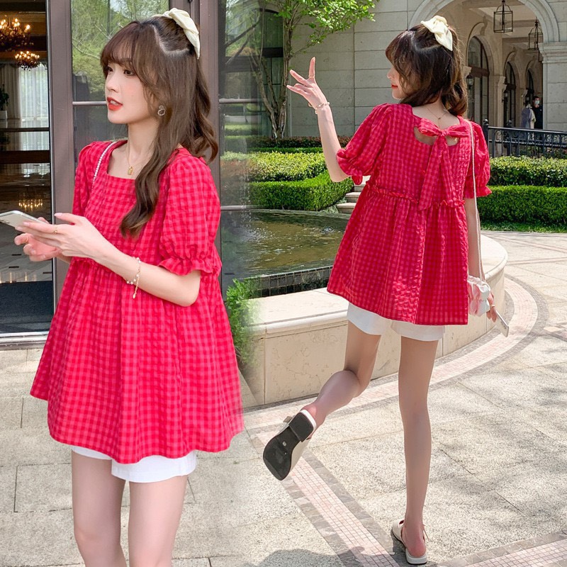 Áo bầu thiết kế kẻ xinh (ảnh thật)
